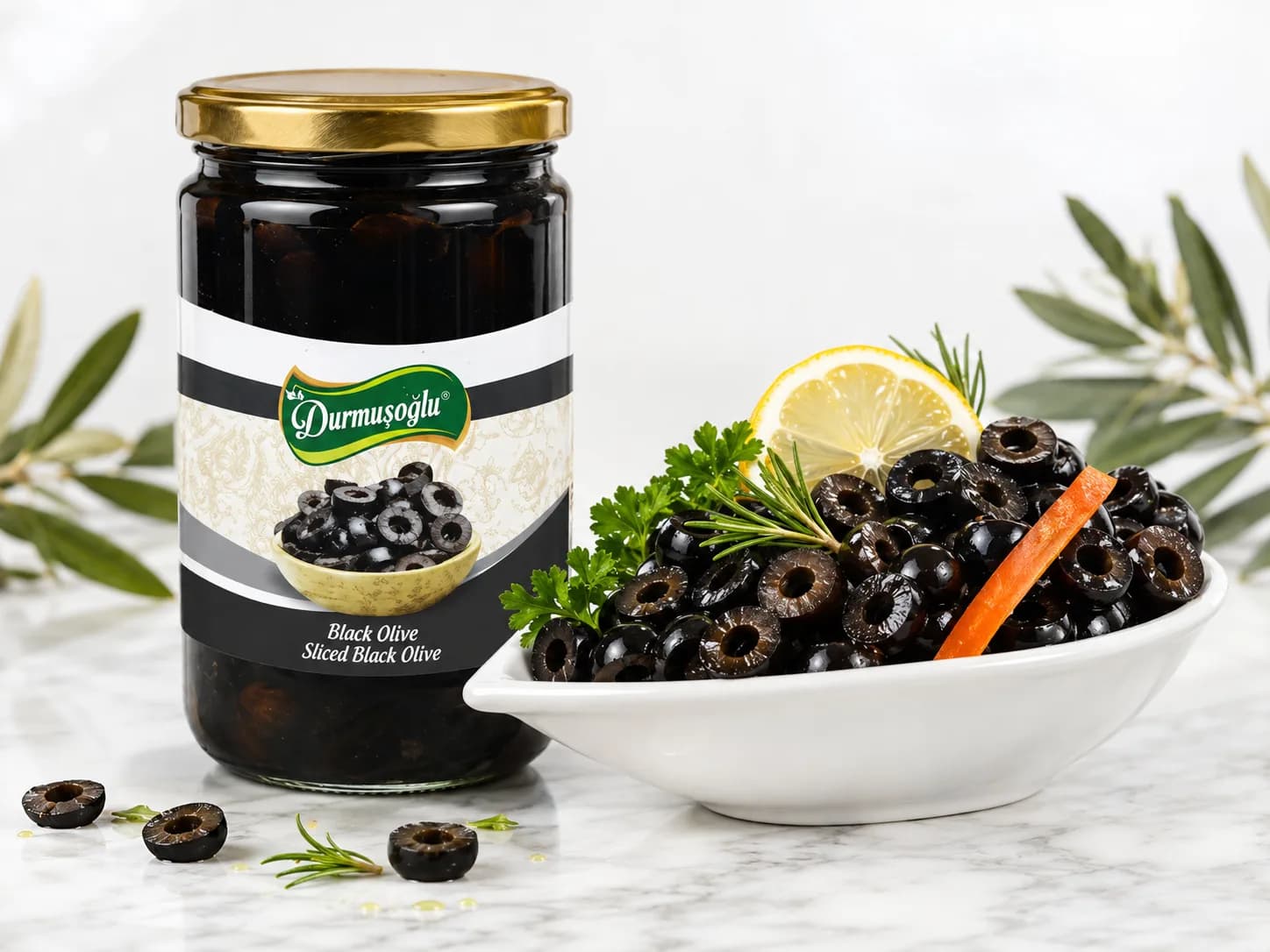 720 cc cam kavanozda dilimli siyah zeytin