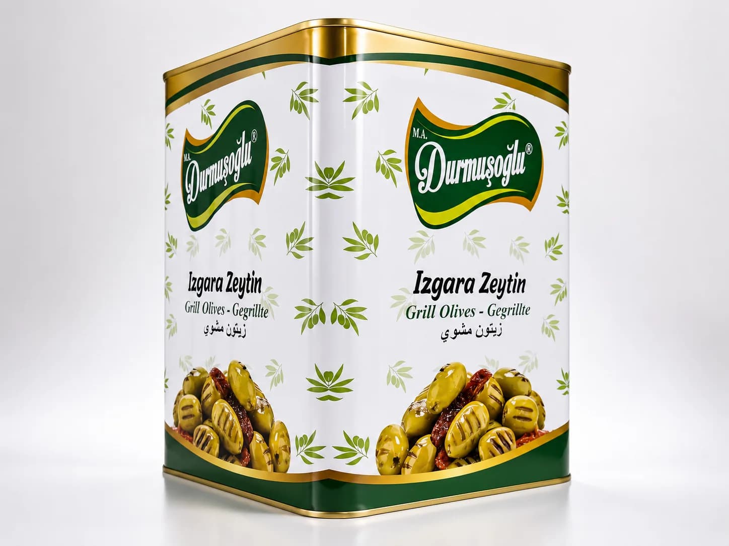 Izgara yeşil zeytin teneke ambalajı