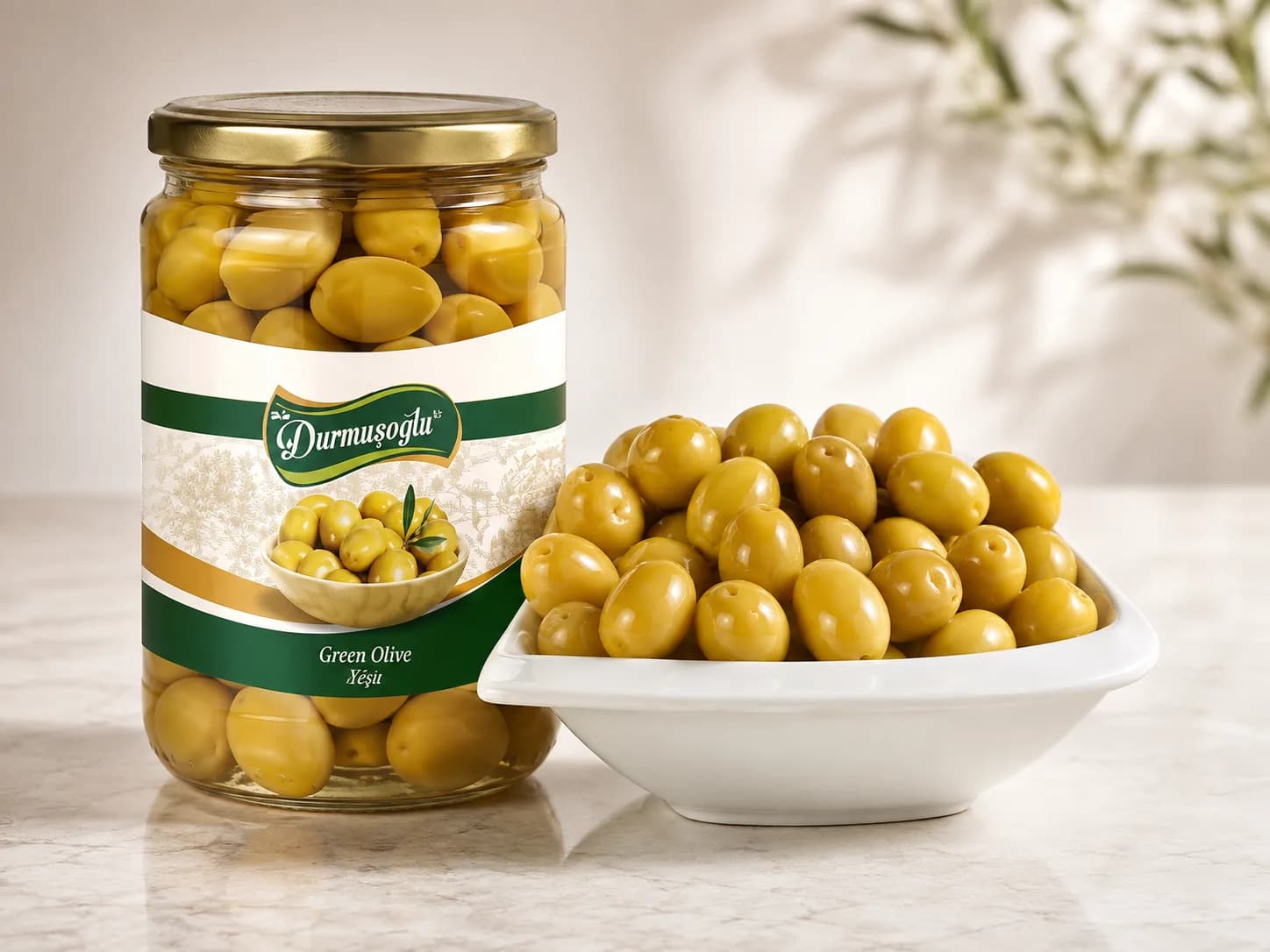 720 cc cam kavanozda kokteyl yeşil zeytin